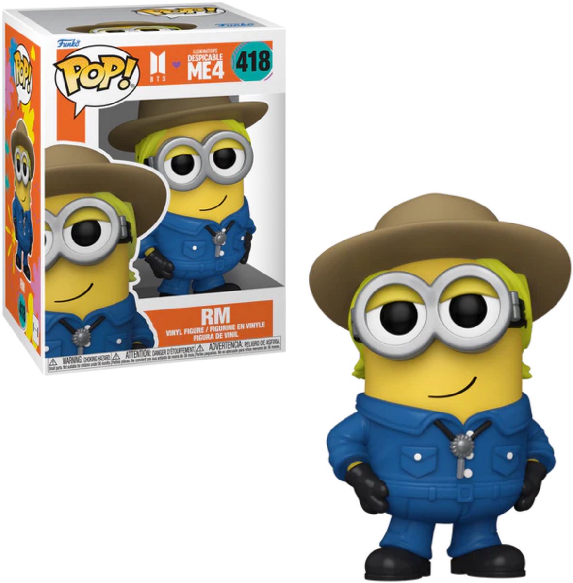 Funko minions, moche et méchant 4 - bts - rm figurine en vinyle 418 pop ! multicolore