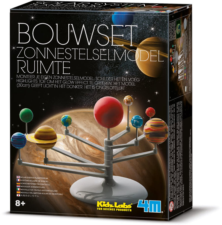 4m bricolage - construis et peins ton mobile du système solaire - science et jeu - kit de construction - kidzlabs - 8+