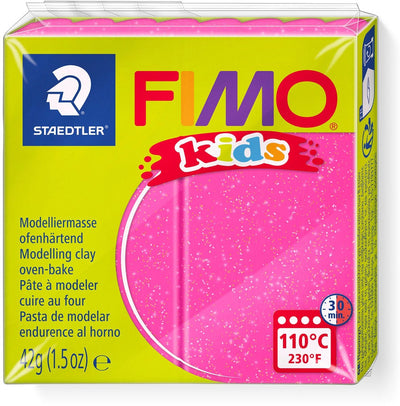 Fimo kids pâte à modeler 42 g rose pailleté