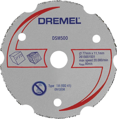 Dremel dsm500 2615s500jb disque à tronçonner droit 77 mm 1 pièce(s) bois dur, bois tendre, contreplaqué, stratifié, plastique, gi