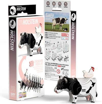 Puzzle 3D Eugy - vache holstein - animaux de la ferme - durable - collectionnez-les tous - 6 ans