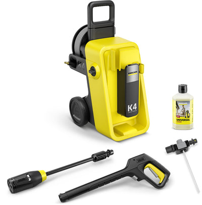 Nettoyeur haute pression Kärcher k 4 confort premium - 130 bar - 420 l h - 30 m² h - enrouleur de tuyau - lance de pulvérisation 4 en 1 - convient entre autres. voiture - vélos - terrasse - motos - clôture et salon de jardin