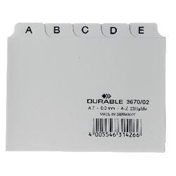 Index alphabétique durable a7 14,8x21cm onglet 20 mm blanc
