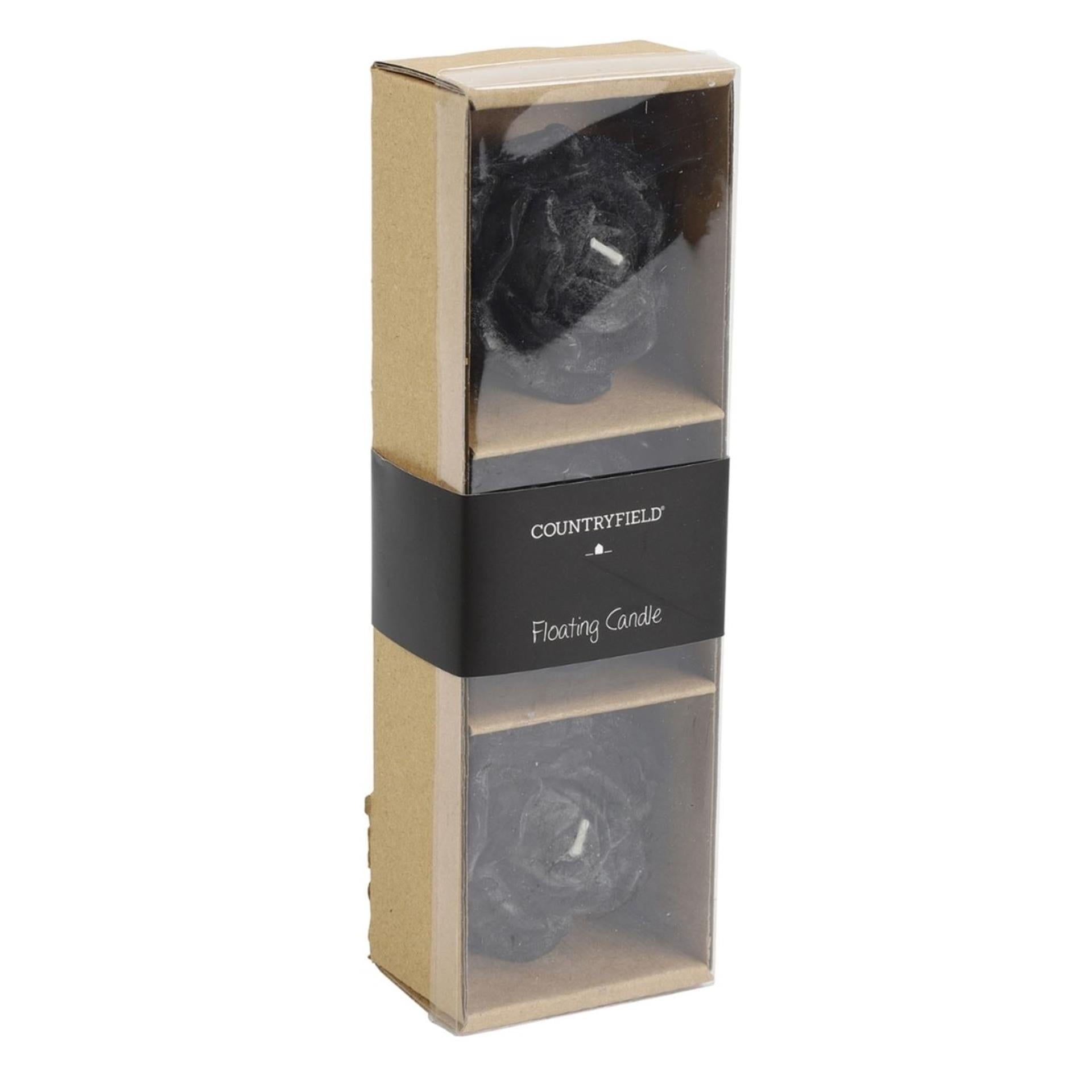 Bougies flottantes Countryfield fleur noir
