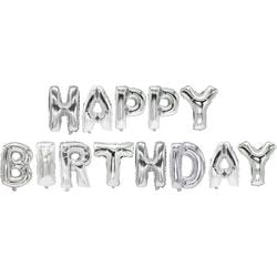 Ballon papastar joyeux anniversaire pet feuille argent