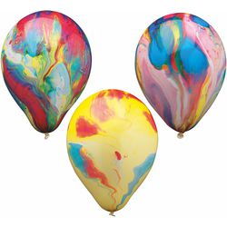 Ballon papastar rond en latex naturel multicolore