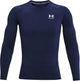 Under Armour UA HG Armour Comp LS-Blu chemise de sport pour homme - marine minuit - blanc