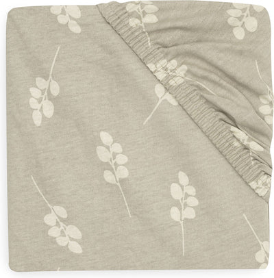 Jollein - drap housse jersey 60x120cm - berceau, lit, lit bébé - brindille - vert olive
