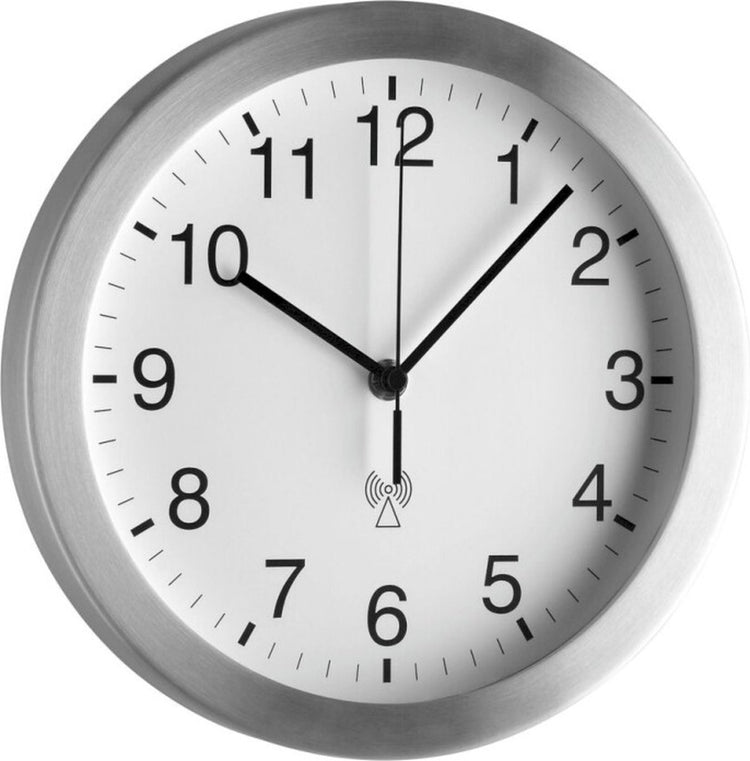 Tfa dostmann 98.1091.02 horloge murale radiocommandée 25 cm x 40 mm aluminium (mat)