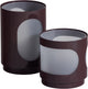Lanternes tavo Woood - verre métal - marron - lot de 2