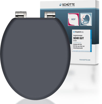 Schütte schütte toilet de toilette spiritueux Athrazit avec un matantracite à fermeture douce