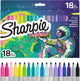 Ensemble de couleurs de marqueurs permanents Sharpie | stylos à colorier en édition limitée | point fin | couleurs assorties | 18 pièces