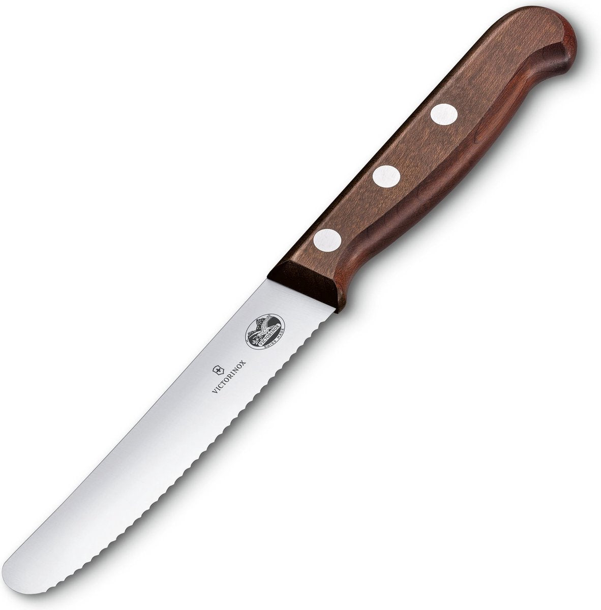 Couteau à tomates de table en bois Victorinox - 11cm - dentelé - bois d'érable inox