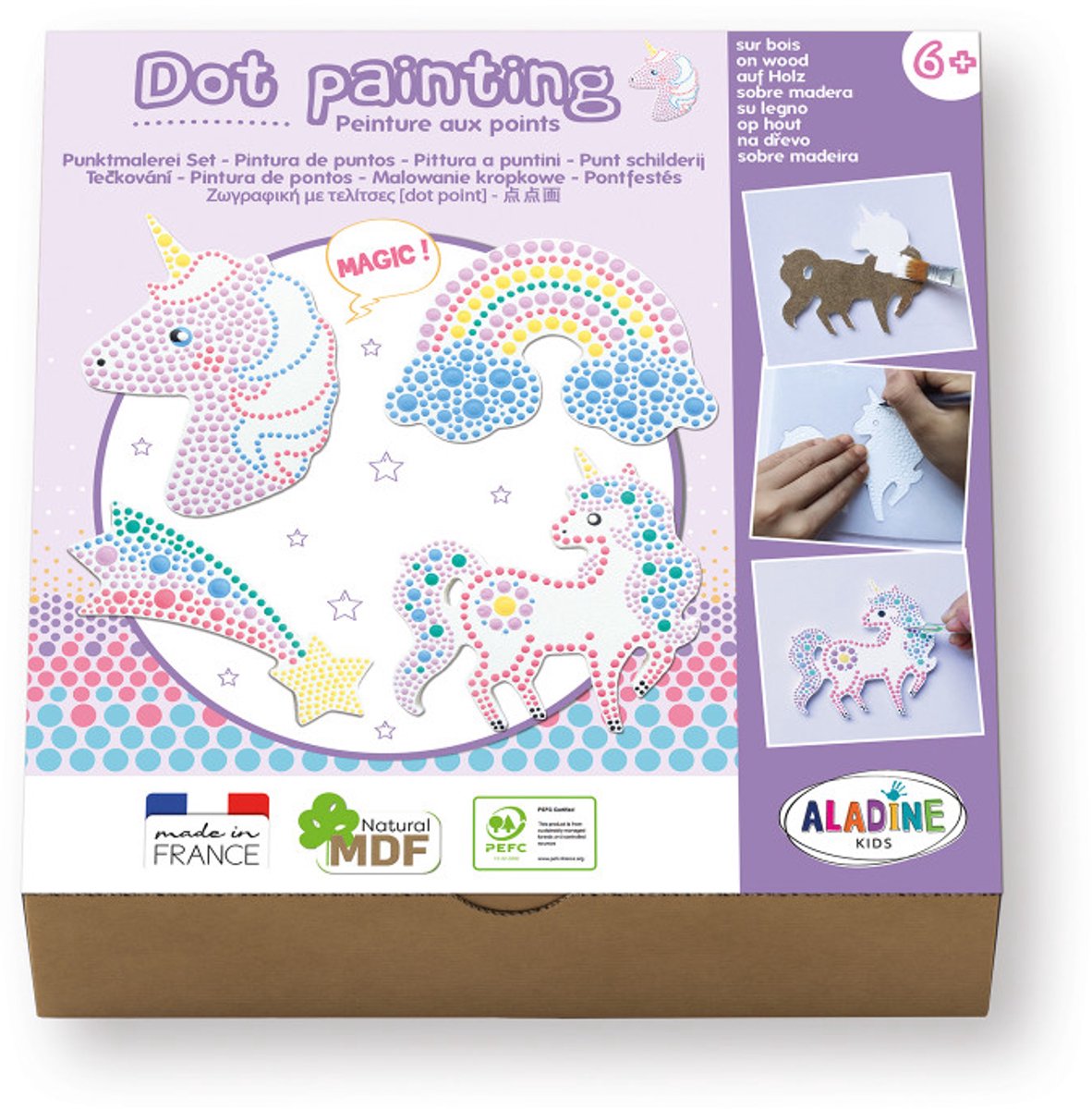 Kit de peinture à points Aladine - Licorne