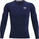 Under Armour UA HG Armour Comp LS-Blu chemise de sport pour homme - marine minuit - blanc