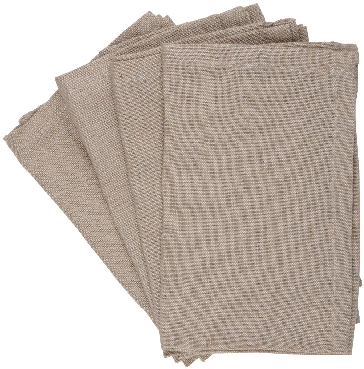 Serviettes Arti casa lot de 4 - 35 x 35 cm - réutilisables - coton polyester - beige
