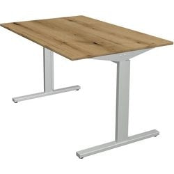 Bureau Kerkmann 11020455 réglable en hauteur argent, chêne