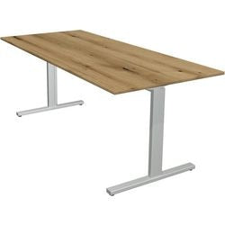 Bureau Kerkmann 11020755 réglable en hauteur argent, chêne