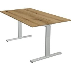 Bureau Kerkmann 11021055 réglable en hauteur argent, chêne