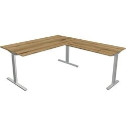Bureau Kerkmann 11023055 forme 2 argent, chêne