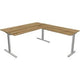 Bureau Kerkmann 11023055 forme 2 argent, chêne