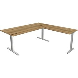 Bureau Kerkmann 11023155 forme 2 argent, chêne