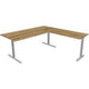 Bureau Kerkmann 11023155 forme 2 argent, chêne