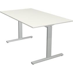 Bureau Kerkmann 11021010 réglable en hauteur blanc, argent