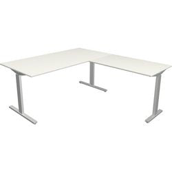 Kerkmann bureau 11023010 forme 2 blanc, argent