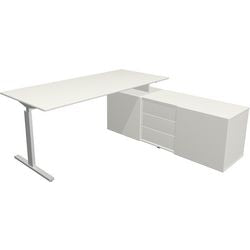 Bureau Kerkmann 11026210 forme 2 blanc, argent