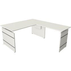 Bureau assis-debout Kerkmann 11464510 bureau d'angle blanc