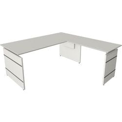 Bureau assis-debout Kerkmann 11466811 bureau d'angle gris clair