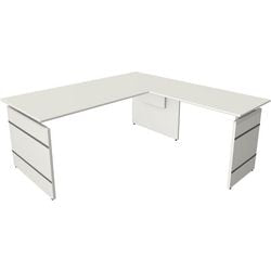 Bureau assis-debout Kerkmann 11465310 bureau d'angle blanc