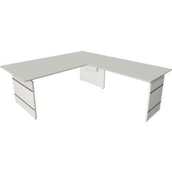 Bureau assis-debout Kerkmann 11466011 bureau d'angle gris clair