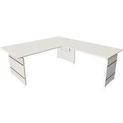 Bureau assis-debout Kerkmann 11465910 bureau d'angle blanc