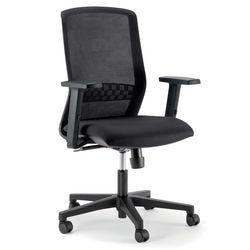 Chaise de bureau Tekna 1tekamgtyc bois, plastique, métal, tissu noir