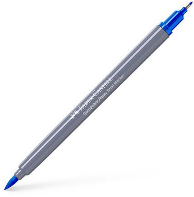 Faber-castell - marqueur aquarelle duo goldfaber - bleu phtalo 110 - pinceau 0,4mm - fc-164610