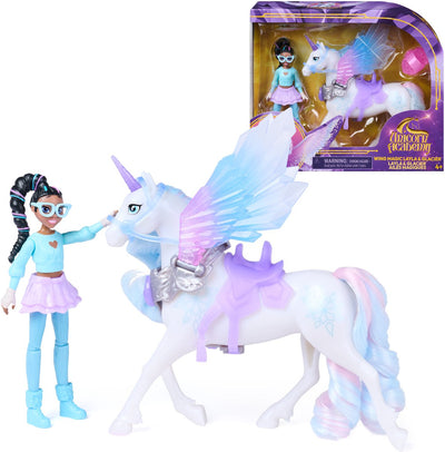 Unicorn Academy Layla Glacier avec magie des ailes, poupée mobile de 11,4 cm et licorne avec ailes de 12,7 cm, 4 accessoires, poupées et jouets licorne, cadeaux d'anniversaire