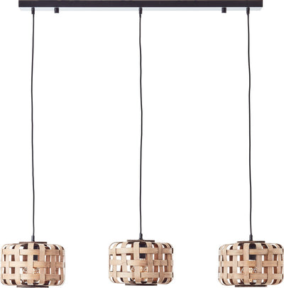 Brilliant woodline - suspension - e27 max 3x60w - noir naturel