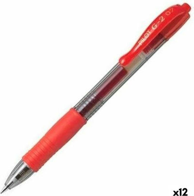 Stylo roller à encre gel Pilot g2 – boîte de 12 stylos gel – pointe moyenne – rouge