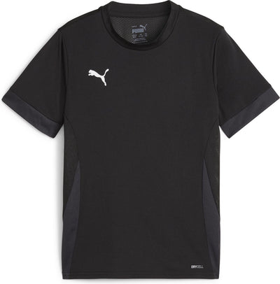 Puma teamgoal matchday jersey jr chemise de sport unisexe - noir-blanc-gris foncé plat