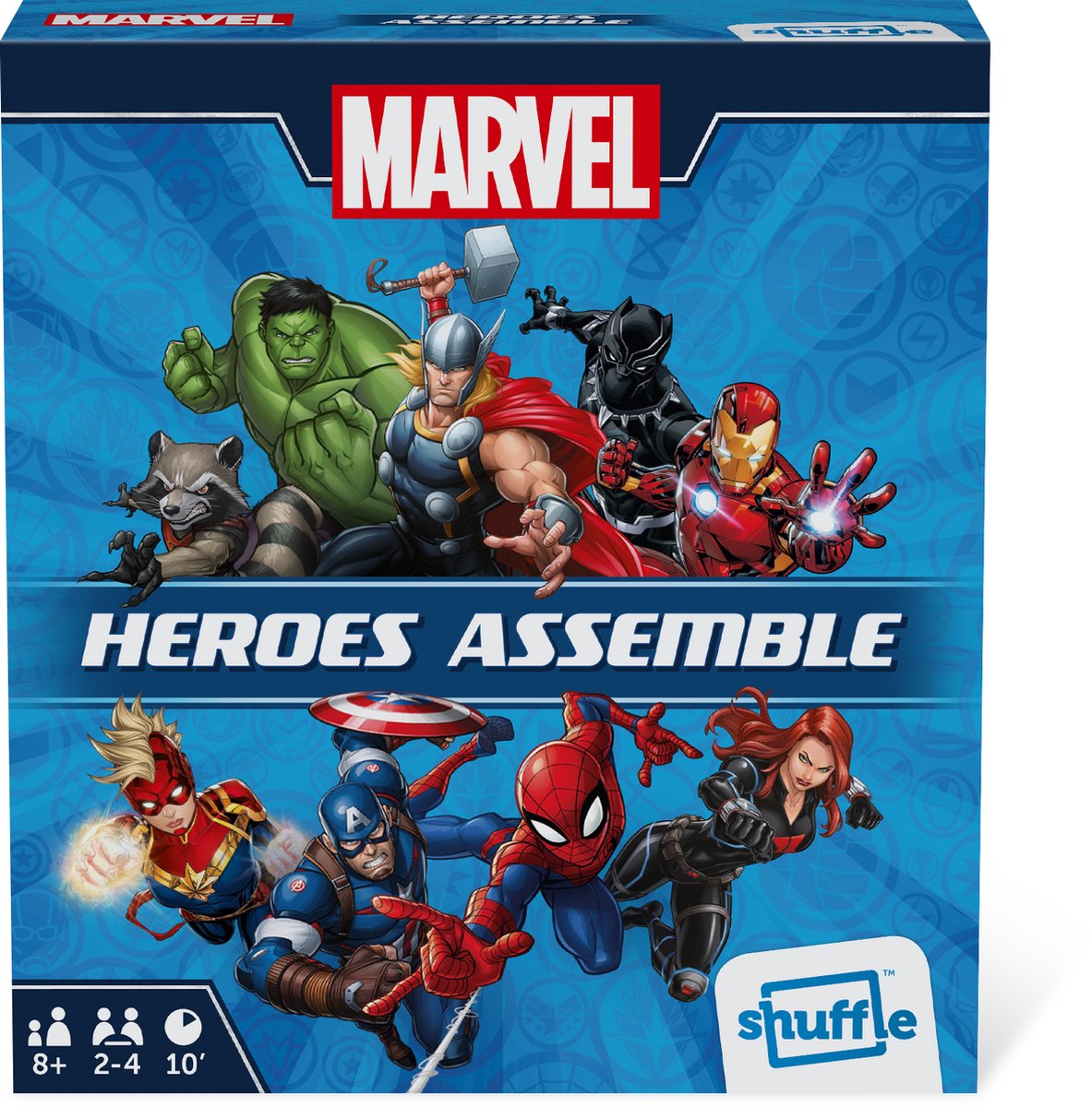 Shuffle - Marvel Heroes Assemble - Jeu de cartes - Jeu familial - Jeu de cartes coopératif - Pour les fans de Marvel Snap