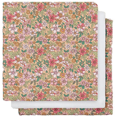 Fleur | Tissons hydrophiles multicolores 60 x 60 cm - 3 pièces
