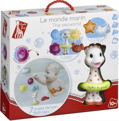 Sophie la girafe Le monde marin de Sophie - jouets de bain - jouets de bain - jouets pour bébé - à partir de 10 mois - 7 pièces