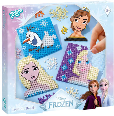 Totum Disney Ensemble de perles thermocollantes La Reine des Neiges avec Anna et Elsa - Jouets artisanaux la Reine des Neiges à partir de 5 ans - Plus de 2600 perles thermocollantes et 2 étagères