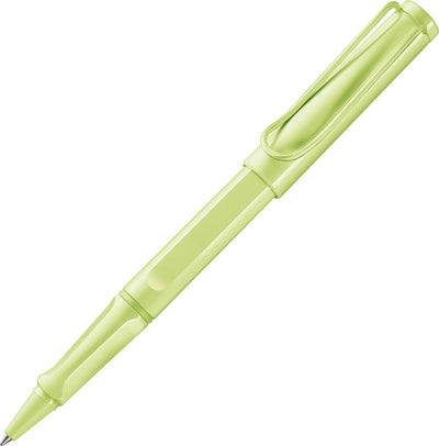 Stylo roller Lamy Safari Spring Green - avec poignée ergonomique, largeur de trait m - boîtier en plastique ASA robuste - avec recharge m 63 en noir