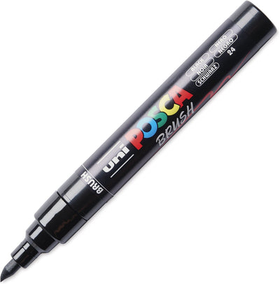 Feutre pinceau Uni posca pc5br noir - pointe pinceau 1-4 mm
