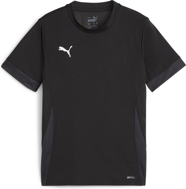 Puma teamgoal matchday jersey jr chemise de sport unisexe - noir-blanc-gris foncé plat