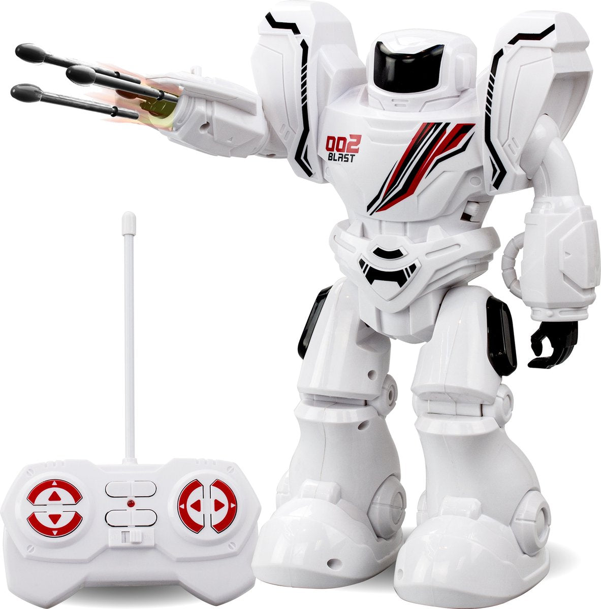 Robot Silverlit robo blast one blanc - robot jouet contrôlable avec poing de tir - 26 cm de haut