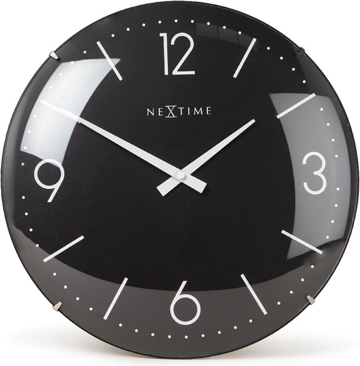 Dôme Nexttime basic – horloge murale – 35 cm – verre convexe – noir